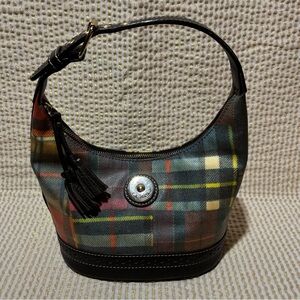 Dooney and Bourke Plaid Hobo Shoulder Bag Satchel